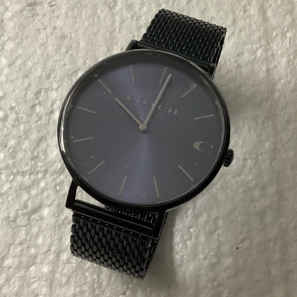 Coach Charles Blue Dial Blue Mesh Bracelet Watch For Men